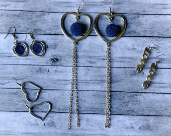 Denim Earrings With Love