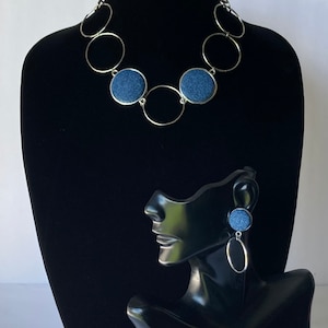Denim Circle Necklace Set