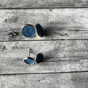 Denim Stud Earrings image 8