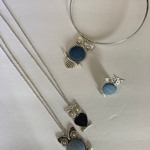 Uil Sieraden Uil Ketting Uil Ring Denim Sieraden