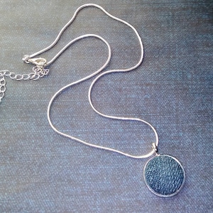 Denim Pendant Necklace