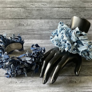 Denim Frayed Cuff Bracelet