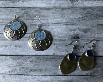 Denim Earrings