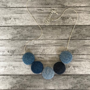 Denim  Necklace Denim Multi Shades Necklace