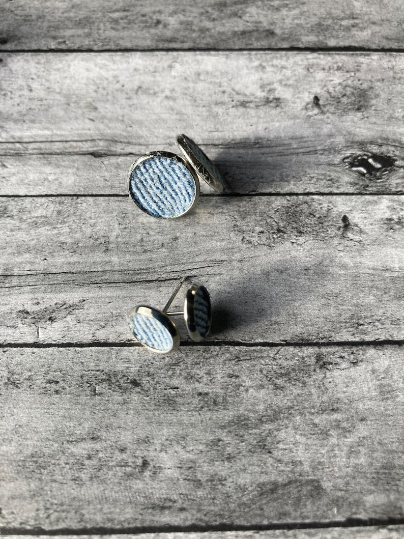 Denim Stud Earrings image 9