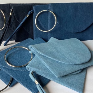 Denim clutch Denim purse