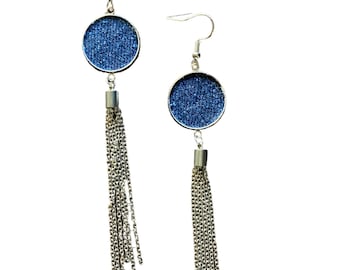 Denim Earrings Tassel Earrings