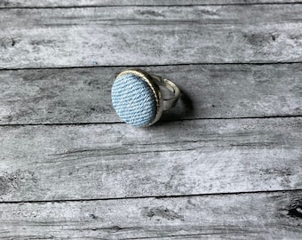 Denim Ring, Twisted Edge Design