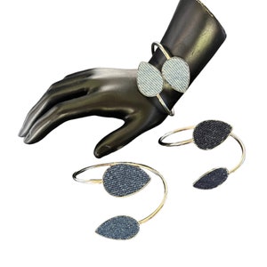 Denim Earrings and Bracelet Denim Teardrop Earrings and Bracelet