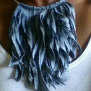 Denim Fringe Choker image 3