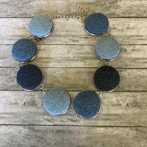 Denim Choker Denim Jewelry Statement Necklace Denim Accessories