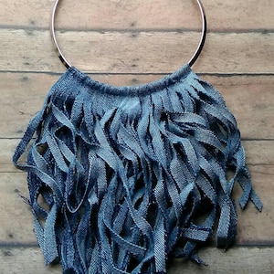 Denim Fringe Choker shade 1 stonewash