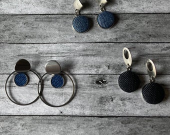 Denim Earrings Dangling Earrings Accented Earrings