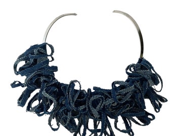 Denim Statement Choker Denim Choker