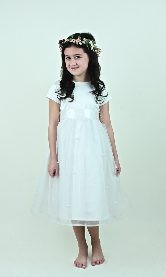 Sweet Flower Girl Communion White Maxi Dress with… - image 2