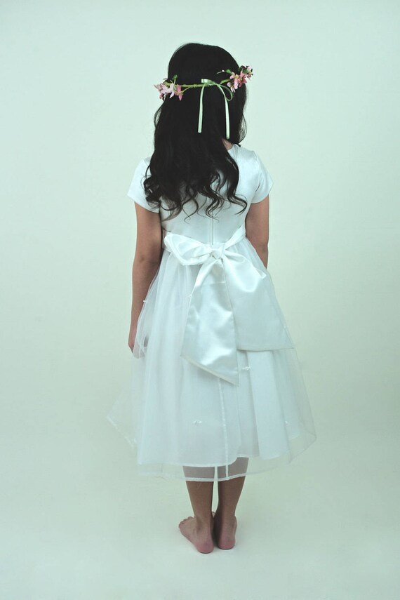 Sweet Flower Girl Communion White Maxi Dress with… - image 5