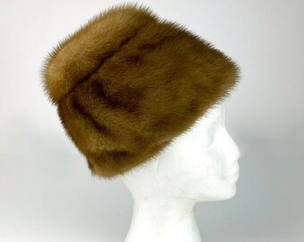 Brown Mink Bucket Hat 1960 Vintage