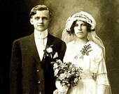 Edwardian Wedding Photograph Cabinet Card Antique