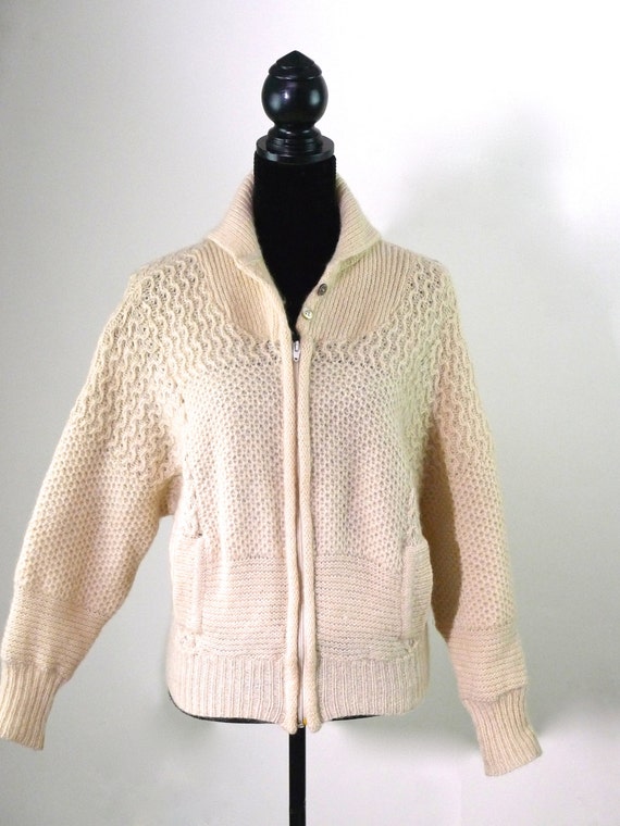 50s Mohair Dolman Sleeved Tan Sweater Vintage