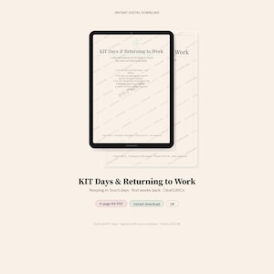 UK KIT Tagesplaner zum Ausdrucken | Rückkehr in den Beruf (Mutterschafts-PDF) | Kontaktprotokoll