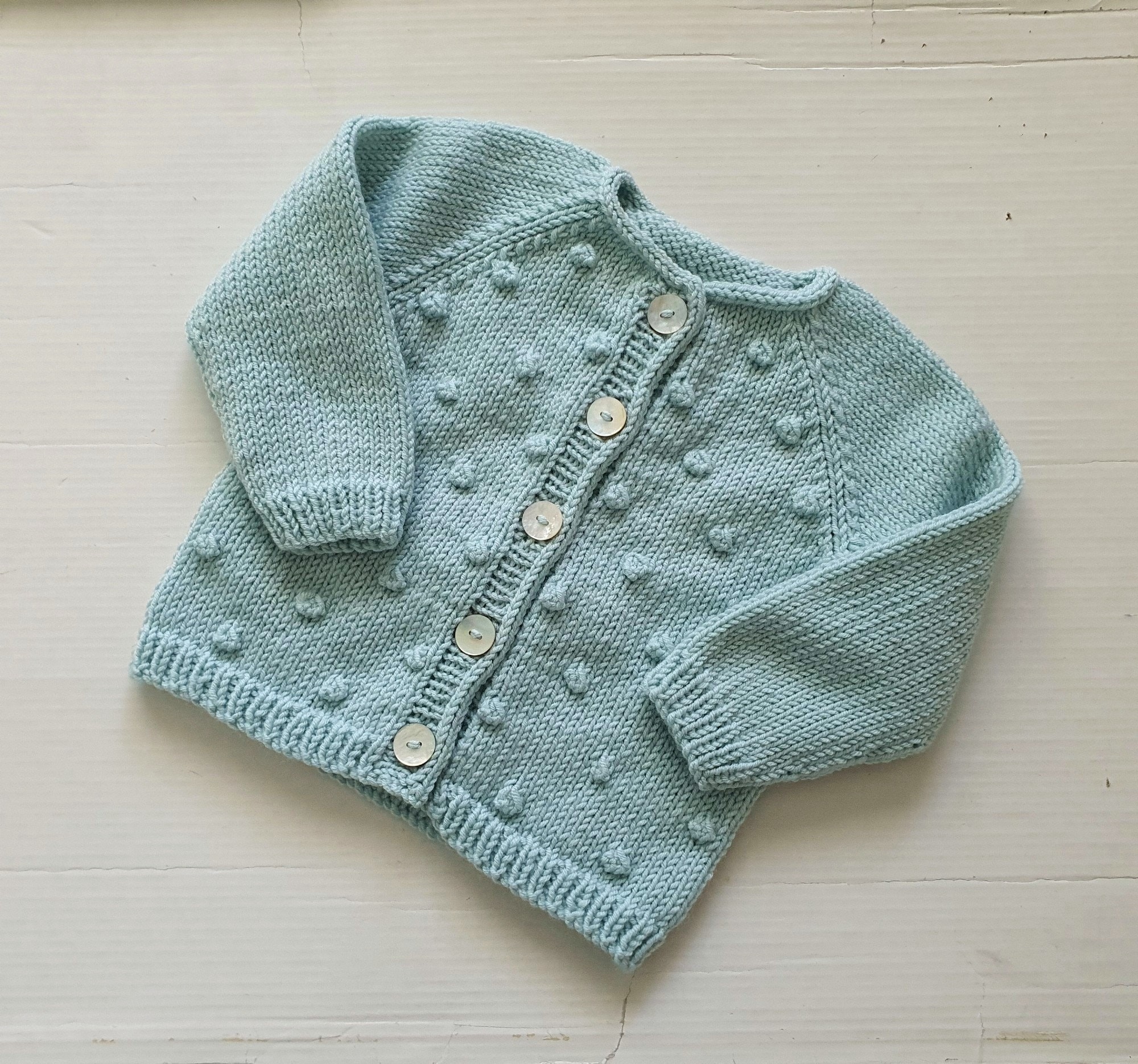 Hand Knitted Bobble Baby Cardigan, Merino Wool & Cashmere Knit Sweater ...