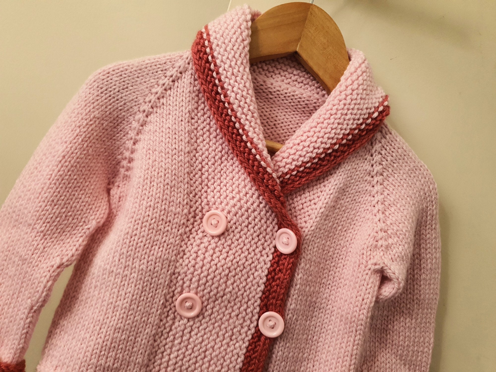 Pink 12 Months Baby Girl Shawl Collar Jacket 1 Year Wool Etsy Australia