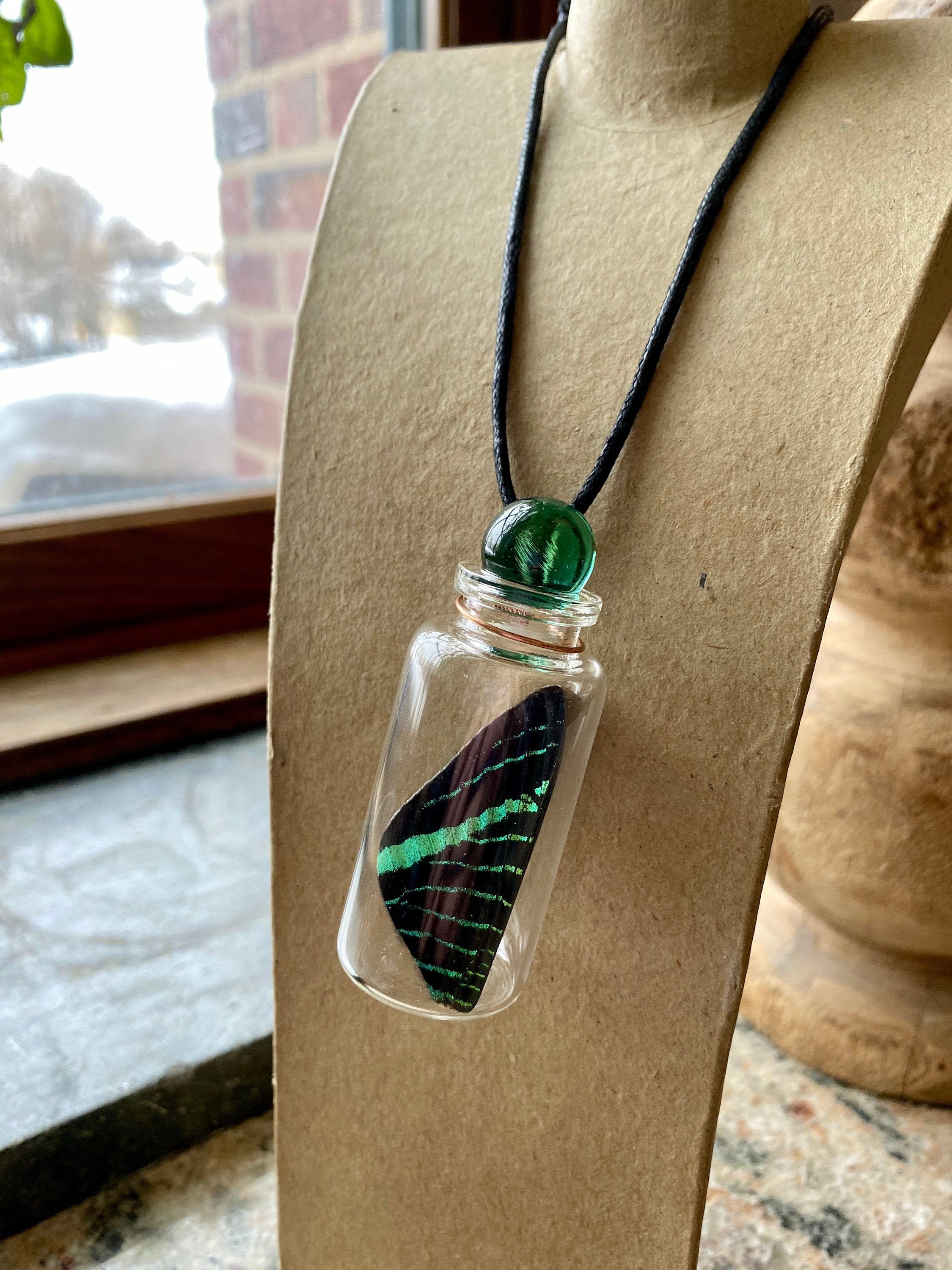 Custom Necklace Real Butterfly Wing in 