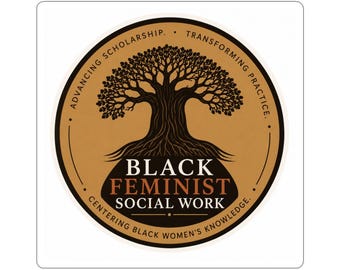 Black Feminist Social Work Sticker | Tree of Knowledge Kiss-Cut Sticker