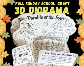 Parable of the Sower Bible Craft | Matthew 13 Printable Diorama | Seed and Soil Sunday School 3D Diorama | Jesus New Testament Parable
