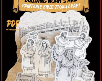Tower of Babel Bible Craft Printable 3D Bi-Fold Diorama Easy Cut and Paste Papercraft for Sunday School Homeschool Elementary Bible Class