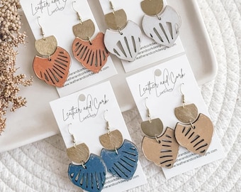 4 Proste wycięte pliki kolczyków - geometryczne kolczyki Boho - pliki kolczyków laserowych - PDF - SVG - DXF [tylko plik cyfrowy] Glowforge Jewelry