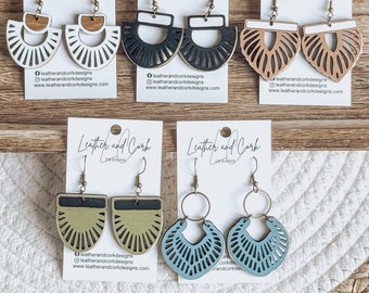 5 fichiers boucles d&#39;oreilles découpés simples - boucles d&#39;oreilles coupées bohèmes - fichiers boucles d&#39;oreilles laser - PDF - SVG - DXF [fichier numérique uniquement] bijoux Glowforge