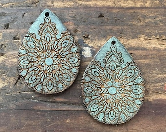 Teardrop Mandala Earring Design - Antique Farmhouse Inspired Earring - Digital Laser File - PDF - SVG [Digital File Only]