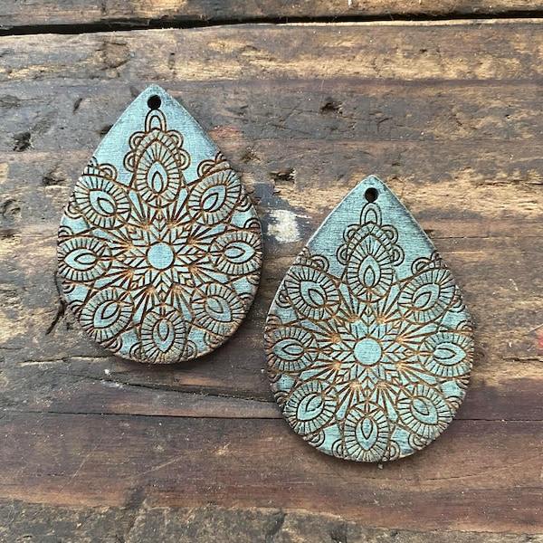 Teardrop Mandala Earring Design - Antique Farmhouse Inspired Earring - Digital Laser File - PDF - SVG [Digital File Only]