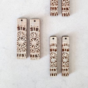 3 Boho Hippie Earring Bar Files - Laser Engraved SVG PDF - Aztec Tribal Earring Design File - Glowforge Laser File - SVG [Digital File Only]
