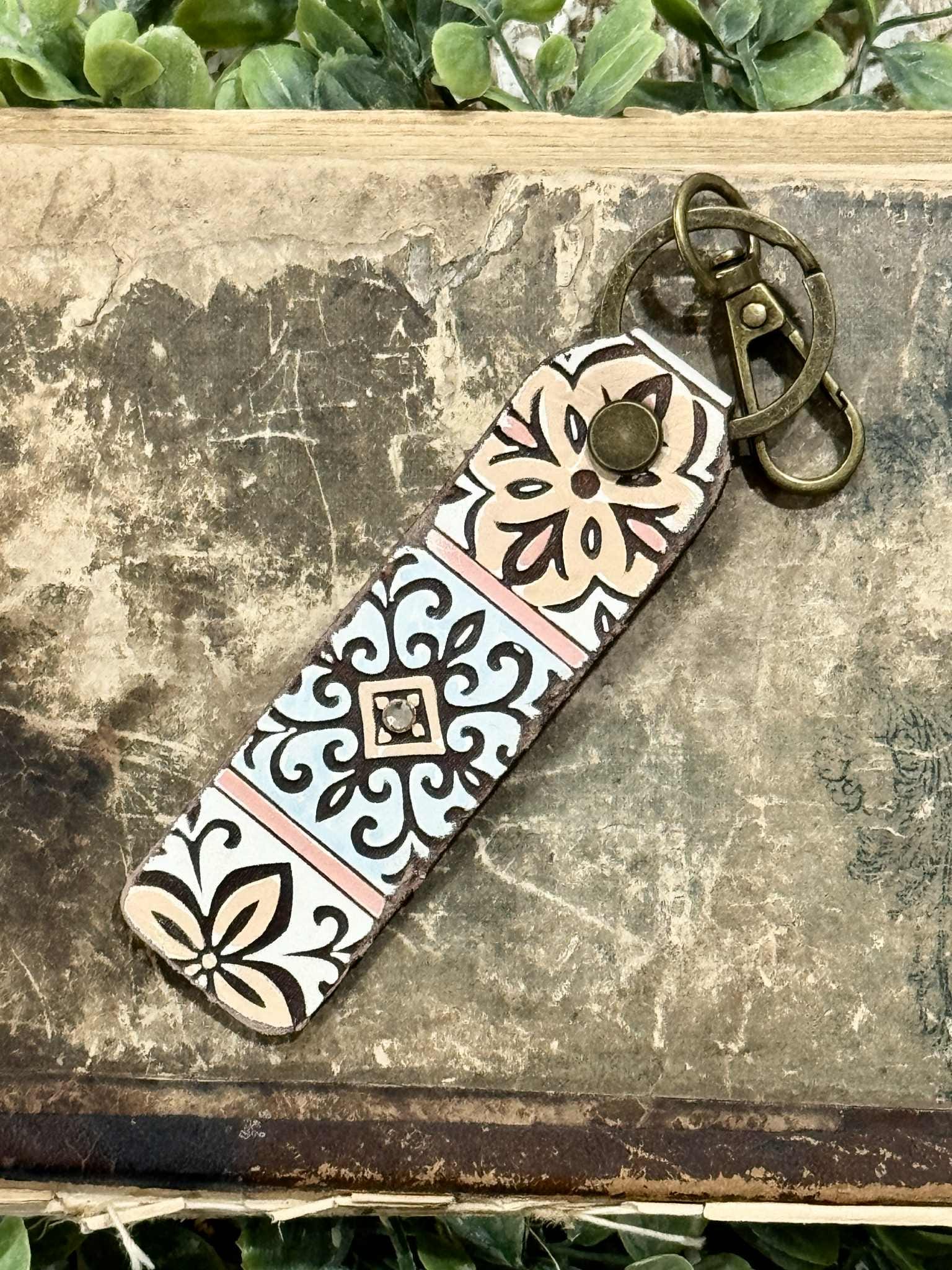Key Chain File 2 Ornate Boho Leather Keychain Files - Keychain Leather Laser File ...