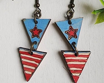 4th of July Stars Laser Earring Files - Patriotic Earring Design - Digital Laser File DXF - PDF - SVG [Digital File Only]