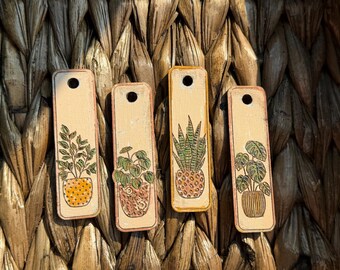 4 Plant Botanical Bookmark and Keychain Laser Files-  Svg Bookmark Files - PDF - SVG - DXF [Digital File Only] Engraved Glowforge