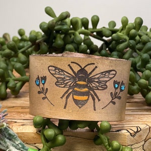 Bee Leather Cuff Bracelet File - Leather Bracelet Laser File - Digital Laser File - PDF - SVG - DXF  [Digital File Only] Glowforge