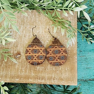 Design de brinco BOHO - Brinco de inspiração ocidental em forma de lágrima - Arquivo digital a laser - PDF - SVG [somente arquivo digital] Glowforge