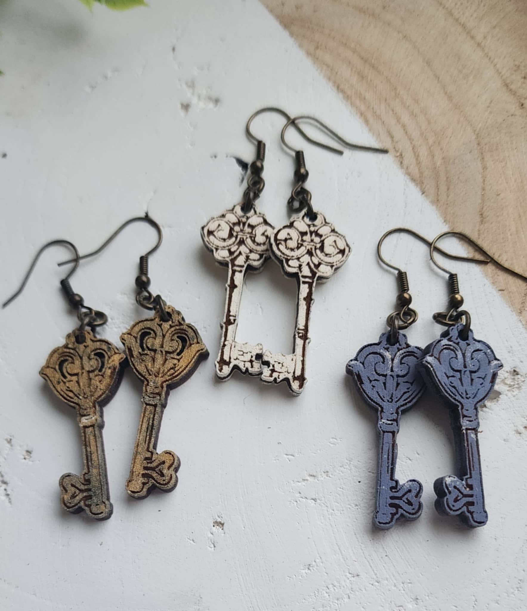 Gothic Key Earrings - Etsy