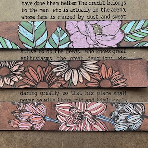 5 Leather Cuff Bracelet Files - Flower Leather Bookmark File - BOHO Western - Digital Laser File - PDF - SVG [Digital File Only] Glowforge