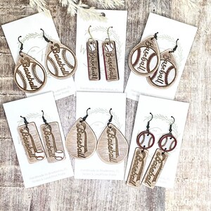 6+ Baseball Earring Files - Baseball Laser Engraved Earring - Sport Earring Laser File - PDF - SVG - DXF [Digital File Only] Glowforge Laser