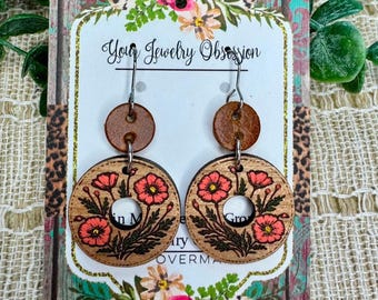 3 Boho Botanical Laser Earring Files - Boho Laser Earring Files - PDF - SVG - DXF [Digital File Only] Glowforge Jewelry