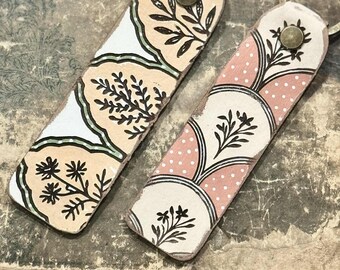 2 Wildflower Leather Keychain Files - Keychain Leather Laser File - Digital Laser File - PDF - SVG - DXF [Digital File Only] Glowforge