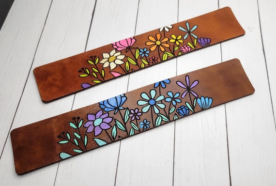 Flower Leather Cuff Bracelet Files - Floral Leather SVG - Engraved Leather - Digital Laser File - PDF - SVG [Digital File Only] Glowforge