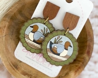 Ruffle Ducks Laser Earring File and Connector - Vintage Geese Laser Earring - Digital Laser File DXF - PDF - SVG [Digital File Only]