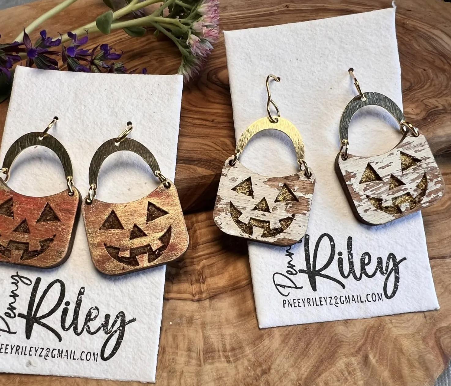 Fichier de boucle d'oreille seau citrouille d'Halloween avec connecteur - boucle d'oreille gravée visage citrouille - fichier boucle d'oreille laser - PDF - SVG - DXF [fichier numérique uniquement]