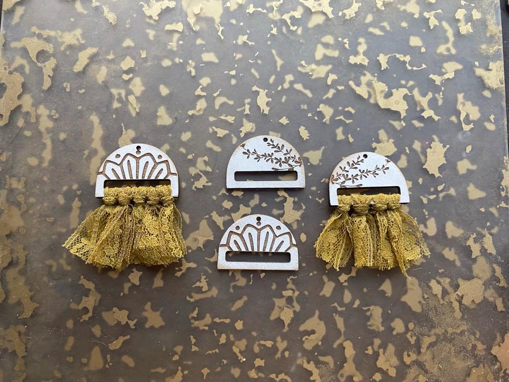 2 Macrame Earring Laser Files - Macrame Laser File - Laser Earring File - PDF - SVG - DXF [Digital File Only] Macrame Glowforge Engrave