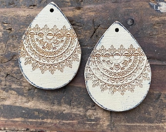 Ornate Lace Mandala Earring Design - BOHO Western Antique Inspired Earring - Digital Laser File - PDF - SVG [Digital File Only]